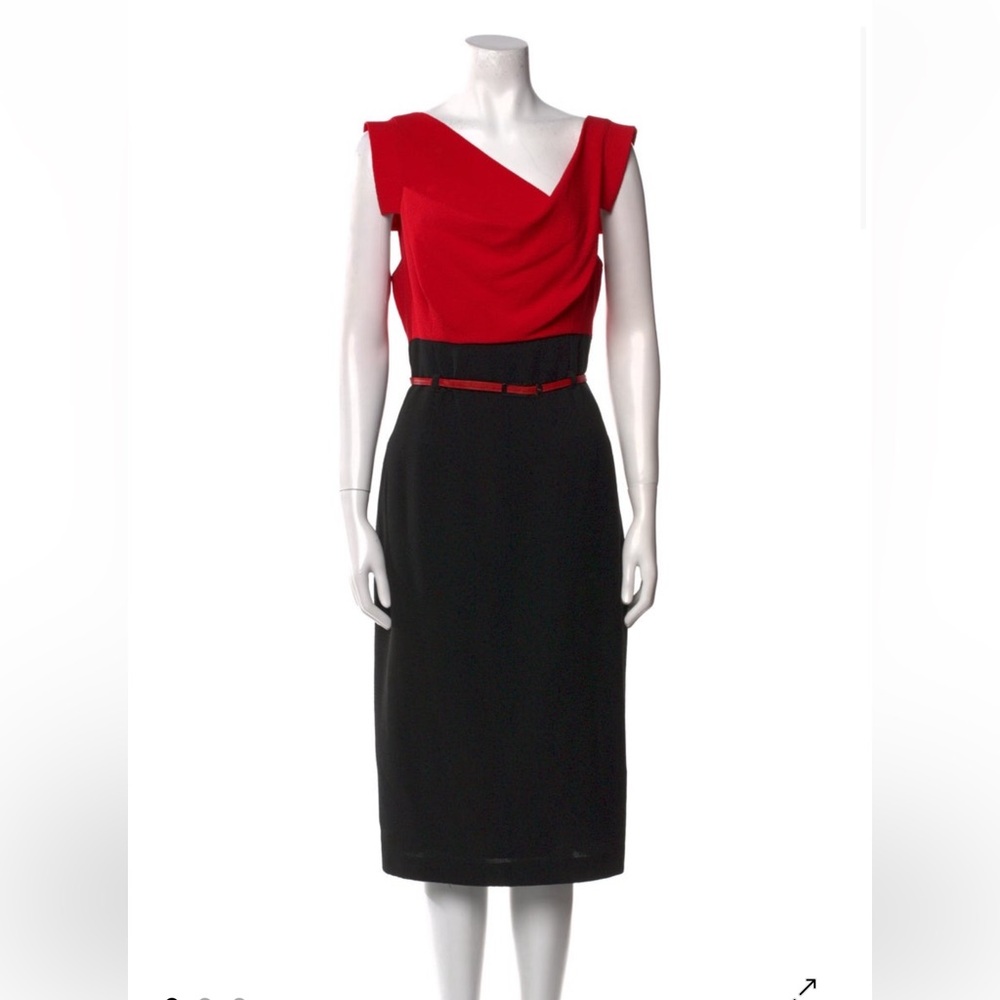 Black Halo Jackie O color block midi dress